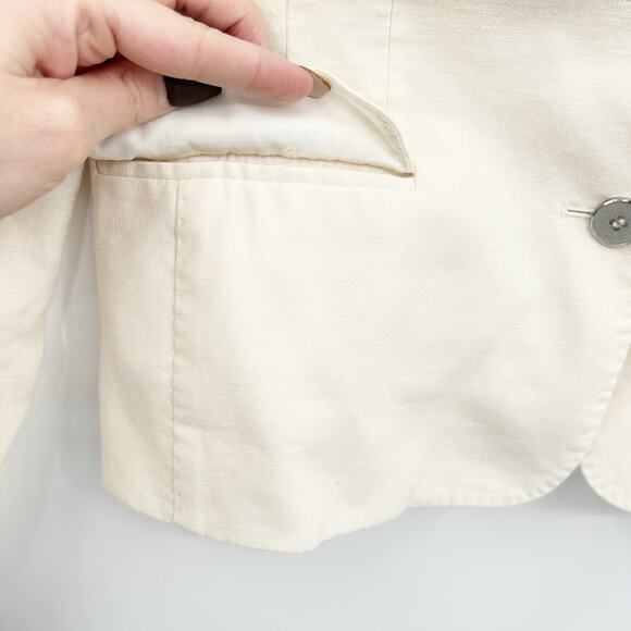 Dolce & Gabanna Womens Academia Career Preppy Italy Linen Blend Blazer Jacket 42 - Picture 4 of 11